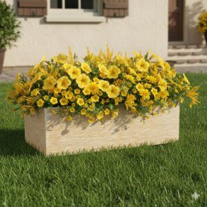 Jardinera de Hormigón Piedra para Exterior Pacífico 90x40x30cm.