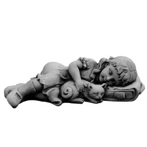 Figura de Jardín en Hormigón Piedra Niña durmiendo 54x22x18cm.