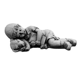Figura de Jardín en Hormigón Piedra Niño durmiendo 54x22x20cm.