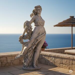 Escultura de Jardín Afrodita Hormigón Piedra 173cm, 380kg, color (marrón/gris/blanco)
