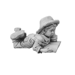 Figura de Jardín en Hormigón Piedra Niño Leyendo 53x30x33cm.