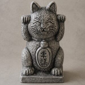 Figura de Jardín JAPONESA JIZO GATO DE LA SUERTE 11x20cm.