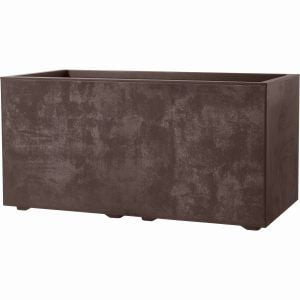 maceta rectangular plastico resina jardinera grande cemento gris deroma fuentana jardinera