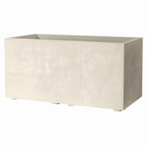 maceta rectangular plastico resina jardinera grande cemento gris deroma fuentana jardinera