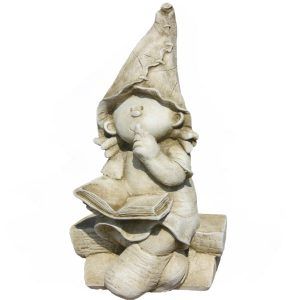 figura nomo elfa enana decoracion jardin exterior en hormigon piedra