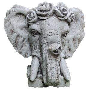 figura de elefante en maceta para jardin en hormigon