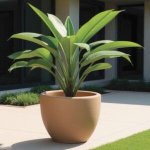Maceta campana de barro artesanal de color terracota para jardín y terraza