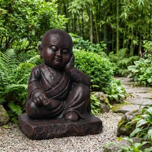 Figura Jardín Monje con ficha 36cm. de Hormigón